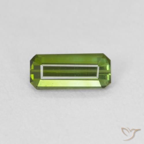 0.66ct طبيعي أخضر مصفر تورمالين, قص الزمرد, VVS