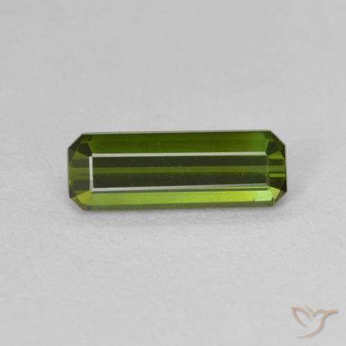 1.11ct طبيعي أخضر متوسط تورمالين, قص الزمرد, VVS