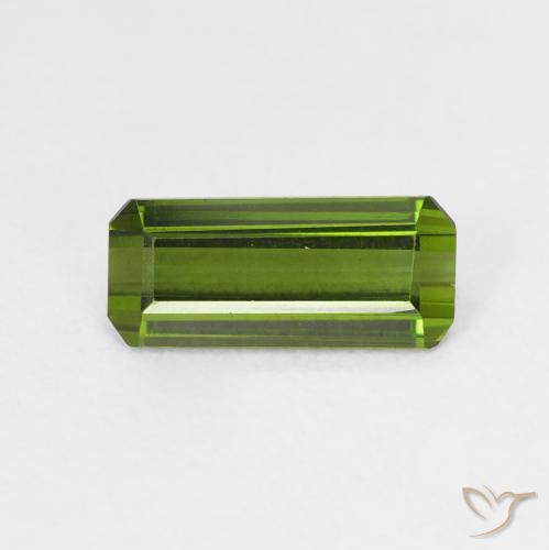 1.08ct طبيعي أخضر متوسط تورمالين, قص الزمرد, VVS