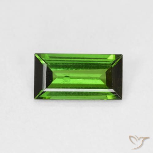 0.83ct طبيعي Medium Dark-Green تورمالين, باجيت, SI