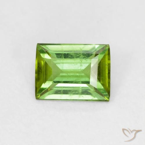 0.66ct طبيعي أخضر متوسط تورمالين, باجيت, VS-SI