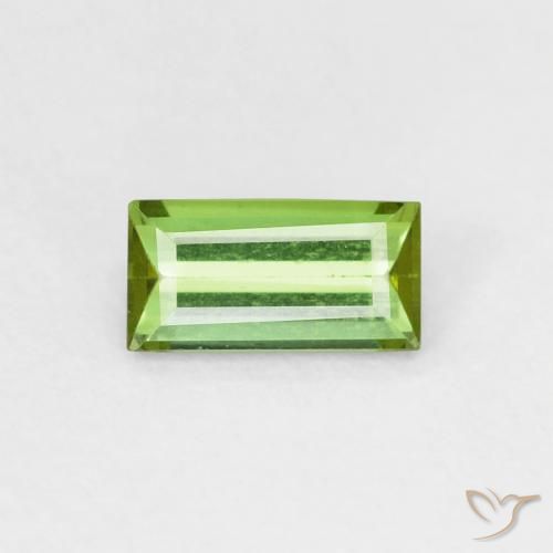 0.60ct طبيعي أخضر ترابى تورمالين, باجيت, VVS-VS