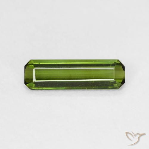 0.63ct طبيعي أخضر متوسط تورمالين, قص الزمرد, قليلا جدا