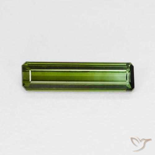 1.33ct طبيعي أخضر ترابى تورمالين, قص الزمرد, قليلا جدا