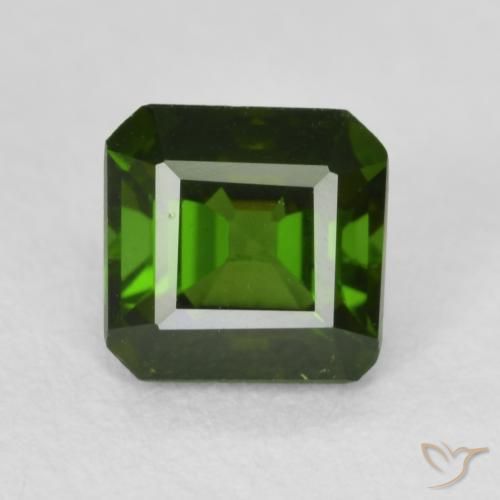 0.86ct طبيعي الأخضر الغامق تورمالين, قص الزمرد, قليلا جدا