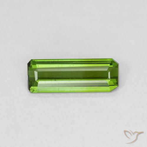 0.91ct طبيعي أخضر متوسط تورمالين, قص الزمرد, قليلا جدا