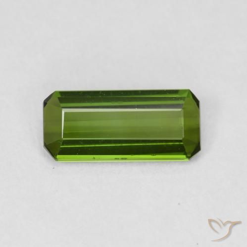 0.84ct طبيعي أخضر ترابى تورمالين, قص الزمرد, VVS