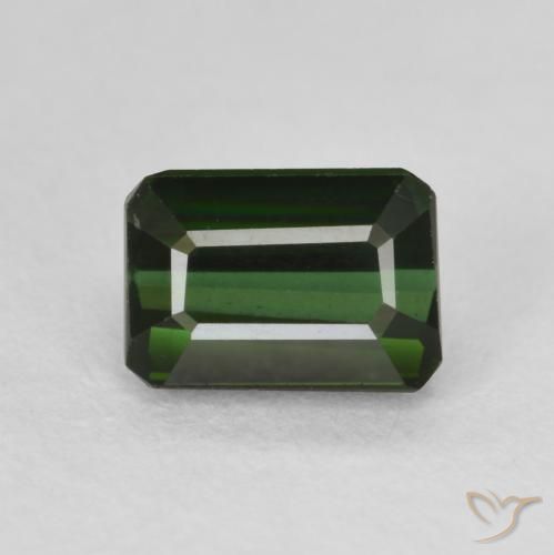 1.46ct طبيعي أخضر داكن جدا تورمالين, قص الزمرد, VVS