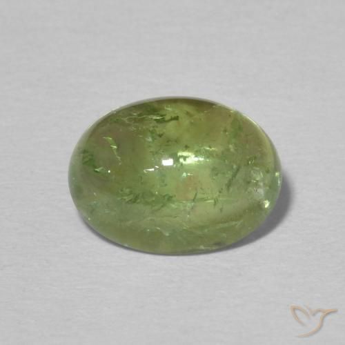 1.99ct طبيعي أخضر ترابى تورمالين, بيضوي, شفاف