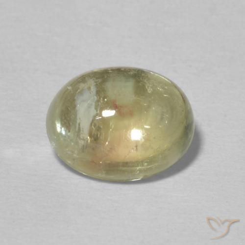 2.44ct طبيعي أخضر مصفر تورمالين, بيضوي, شفاف