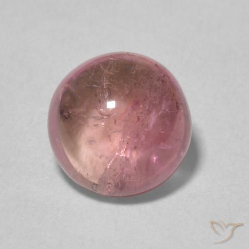 1.73ct طبيعي وردى فاقع فاتح تورمالين, دائري, شفاف