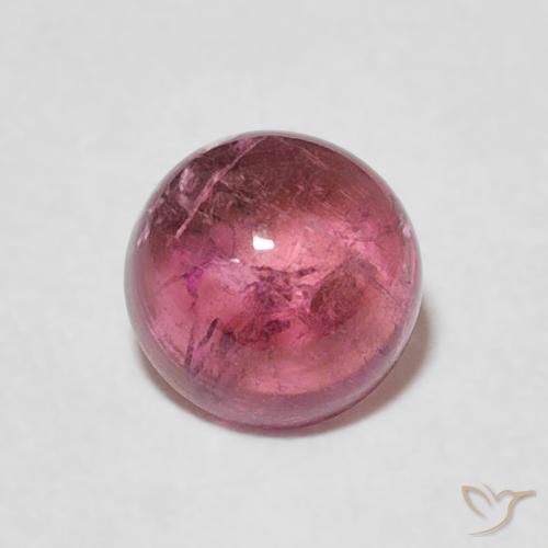 1.25ct طبيعي وردى متوسط تورمالين, دائري, شفاف