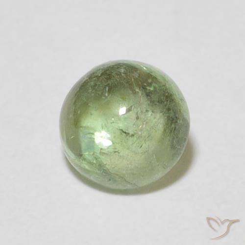 1.16ct طبيعي اخضر فاتح تورمالين, دائري, شفاف