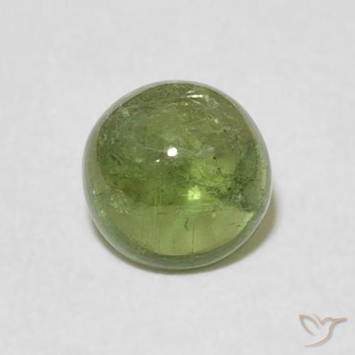 1.03ct طبيعي أخضر ترابى تورمالين, دائري, شفاف