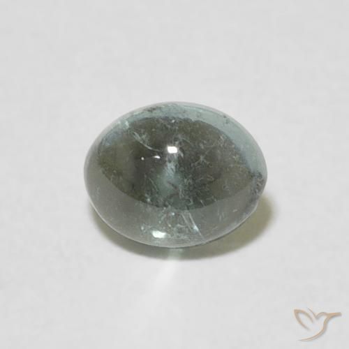 0.70ct طبيعي أخضر رمادى تورمالين, بيضوي, شفاف
