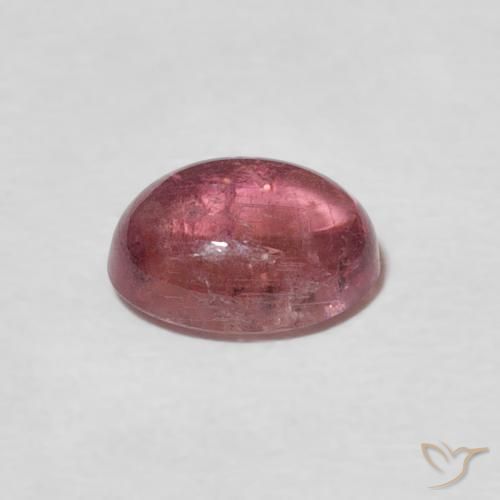 تورمالين Medium Dark-Pink طبيعي، بيضوي، 1.37 قيراط، شفاف