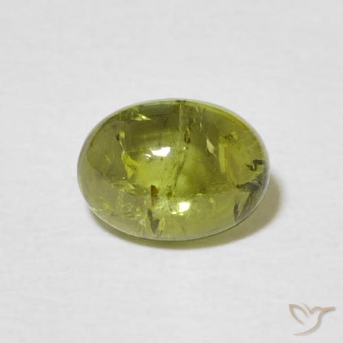 1.41ct طبيعي أخضر ترابى فاتح تورمالين, بيضوي, شفاف
