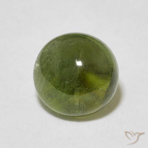 1.61ct طبيعي أخضر متوسط تورمالين, دائري, شفاف