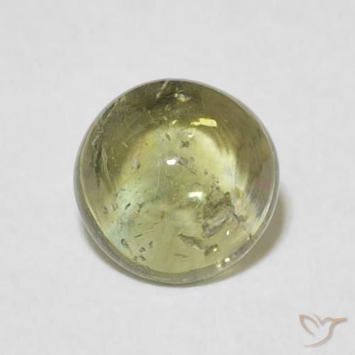 1.33ct طبيعي أخضر مصفر تورمالين, دائري, شفاف