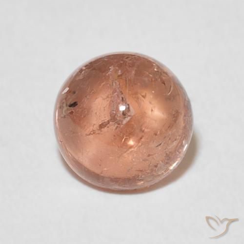 1.60ct طبيعي وردى برتقالى فاتح تورمالين, دائري, شفاف