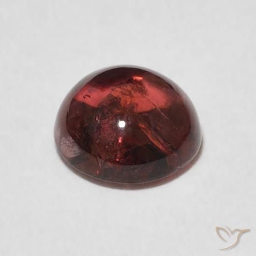تورمالين Medium Dark-Red طبيعي، دائري، 1.53 قيراط، شفاف
