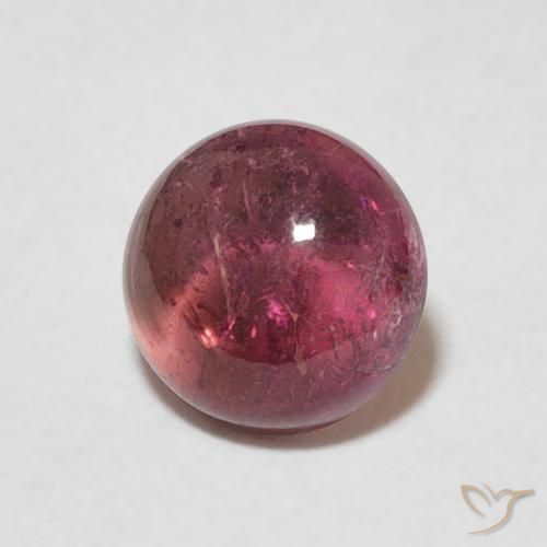 تورمالين Medium Dark-Red طبيعي، دائري، 1.47 قيراط، شفاف