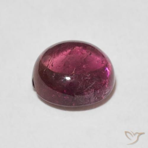 تورمالين Medium Dark-Red طبيعي، دائري، 1.47 قيراط، شفاف