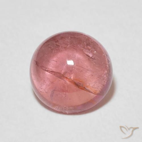 1.57ct طبيعي وردى برتقالى غامق تورمالين, دائري, شفاف