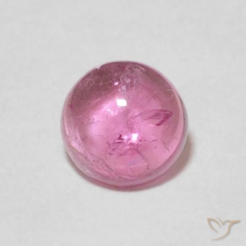 0.74ct طبيعي وردى غامق تورمالين, دائري, شفاف