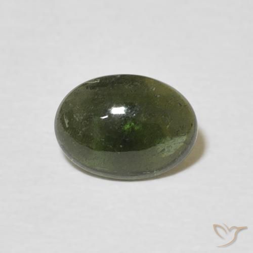 1.16ct طبيعي أخضر غامق تورمالين, بيضوي, شفاف