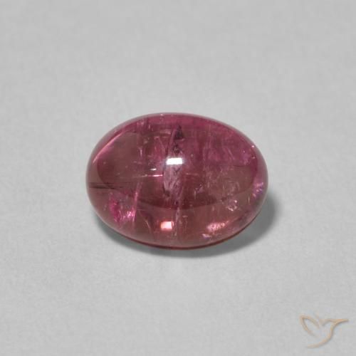 1.67ct طبيعي أحمر-أرجوانى تورمالين, بيضوي, شفاف