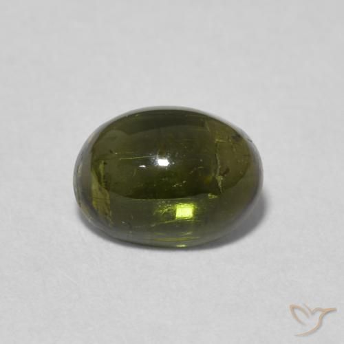 1.37ct طبيعي أخضر غامق تورمالين, بيضوي, شفاف