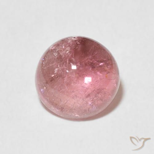 1.36ct طبيعي وردى العلكة تورمالين, دائري, شفاف