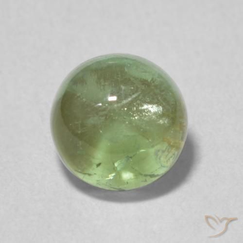 1.35ct طبيعي أخضر رمادى تورمالين, دائري, شفاف