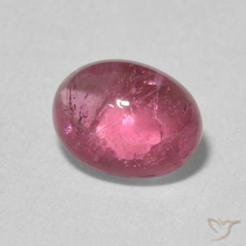 تورمالين Light Merlot Red طبيعي، بيضوي، 1.39 قيراط، شفاف