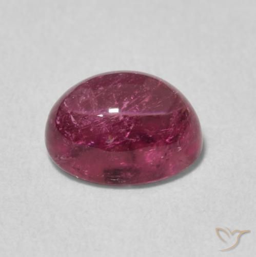 تورمالين Light Merlot Red طبيعي، بيضوي، 1.39 قيراط، شفاف