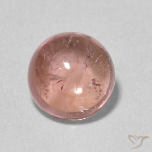 1.52ct طبيعي وردى فاقع فاتح تورمالين, دائري, شفاف
