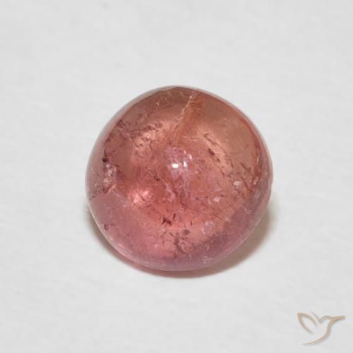 1.00ct طبيعي وردى متوسط تورمالين, دائري, شفاف