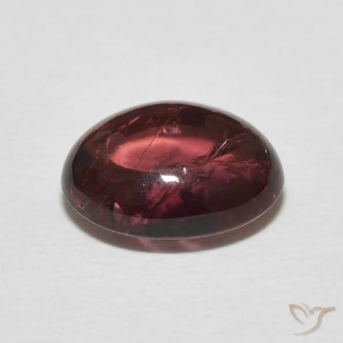 تورمالين Medium Dark-Red طبيعي، بيضوي، 2.95 قيراط، شفاف