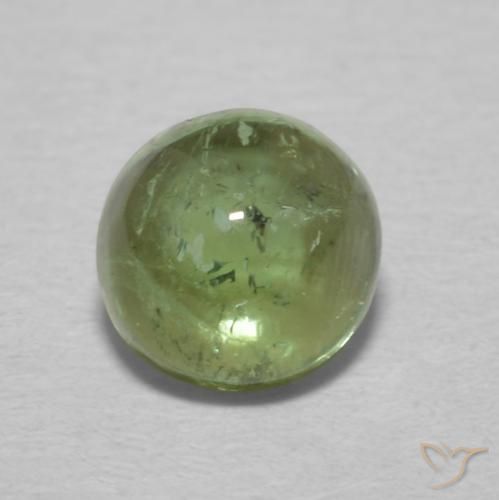 0.85ct طبيعي أخضر ترابى باهت تورمالين, دائري, شفاف
