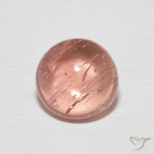 1.37ct طبيعي وردى برتقالى تورمالين, دائري, شفاف