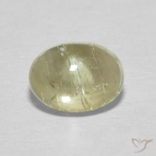 1.37ct طبيعي أخضر مصفر تورمالين, بيضوي, شفاف