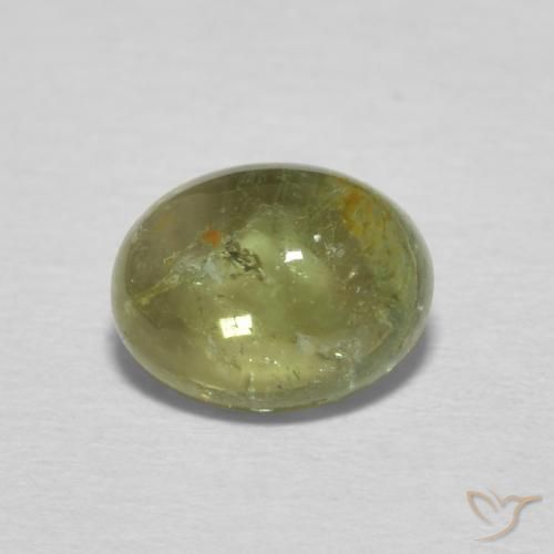 1.39ct طبيعي أخضر مصفر تورمالين, بيضوي, شفاف