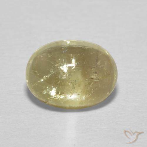 1.57ct طبيعي أصفر باهت تورمالين, بيضوي, شفاف
