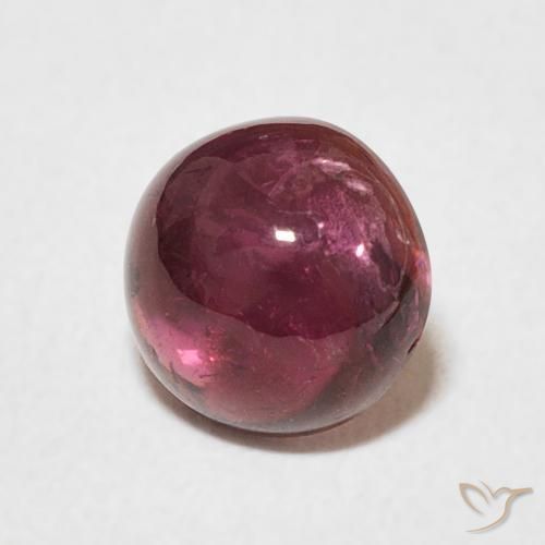 تورمالين Medium Dark-Red طبيعي، دائري، 1.23 قيراط، شفاف