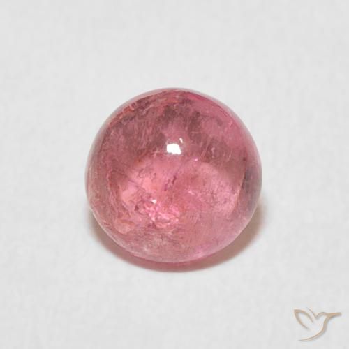1.07ct طبيعي وردى العلكة تورمالين, دائري, شفاف