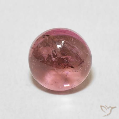 0.93ct طبيعي وردى خشب الورد تورمالين, دائري, شفاف