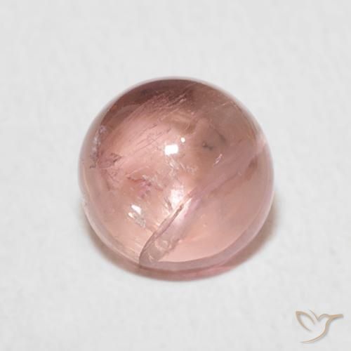 1.17ct طبيعي وردى فاقع فاتح تورمالين, دائري, شفاف