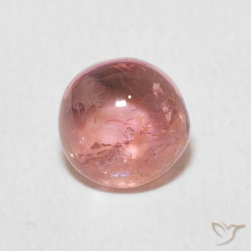 0.89ct طبيعي وردى فاقع فاتح تورمالين, دائري, شفاف