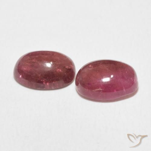 أحجار تورمالين Dark PInk طبيعية، بيضوي، شفاف، وزنها 3.19 قيراط
